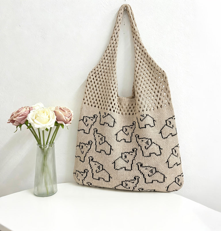Knit Beach Tote Bag - DippedShop Wholesale - #8163
