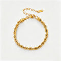 Simple Gold Four-Lear Clover Pendant Bracelet 6W6JBR515