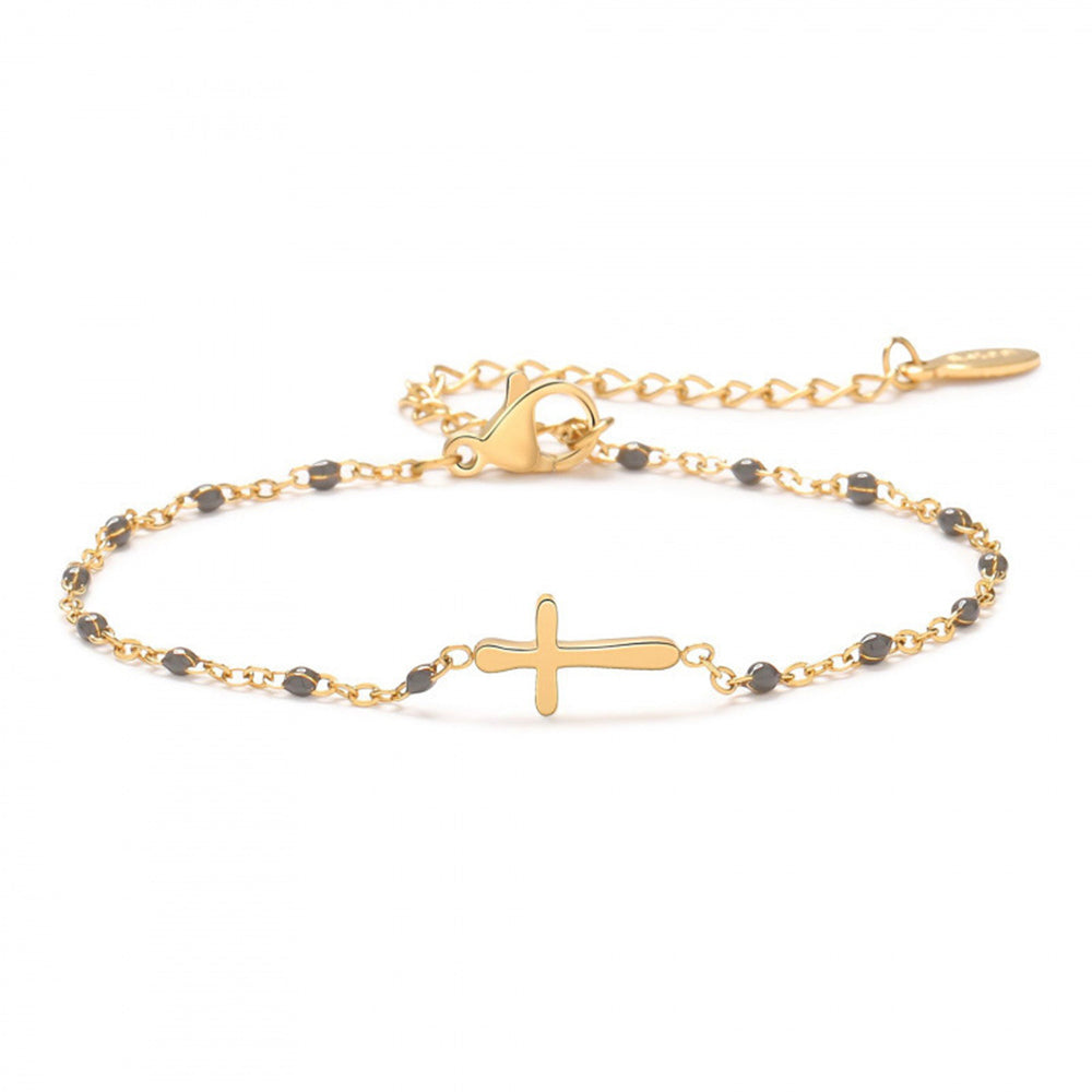 Cross Bead Chain Bracelet - DippedShop Wholesale - #9731