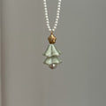 Creative Pearl Mini Christmas Tree Charm Necklace 6W6JNC875
