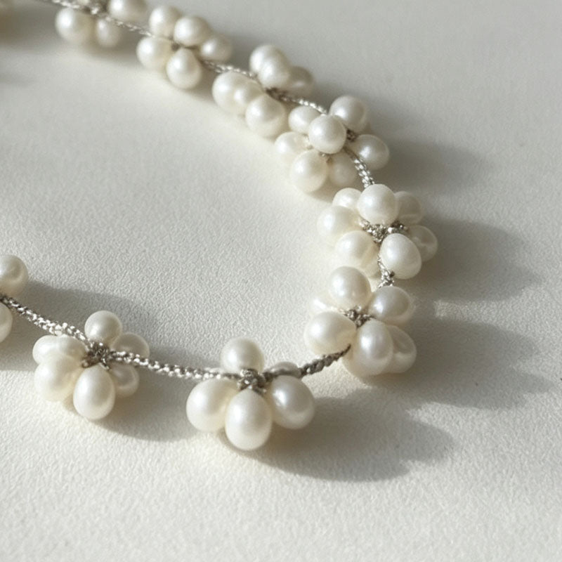 Handmade Flower Ball Beaded Braided Chain Bracelet 6W6JBR362