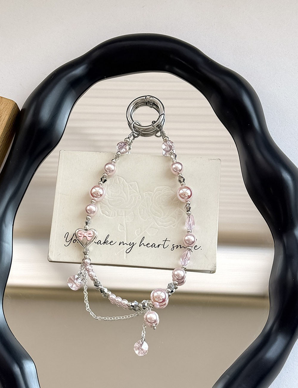 Natural Pearl Crystal Chain Keychain Bag Charm 6W10BBC419