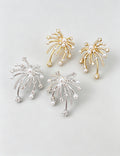 Vintage Sparkly Firework Pearl Stud Earrings 6W6JER756