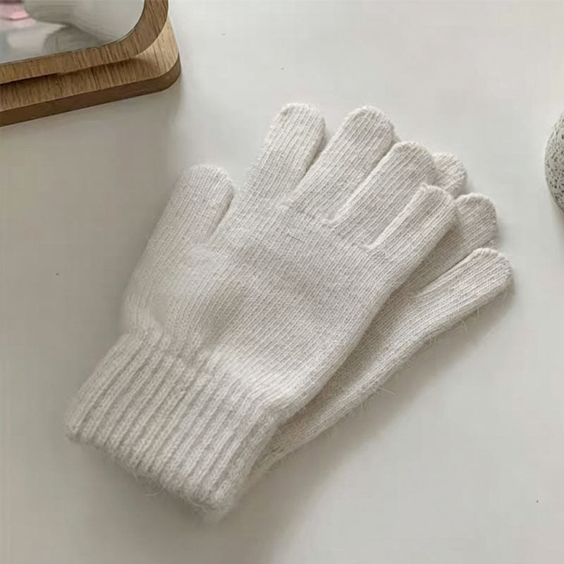 Elegant Solid Color Thicken Warm Knit Gloves 6W6GLO50