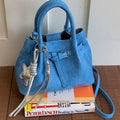 Solid Color Suede Belt Buckle Handbag 6W10BBG1376