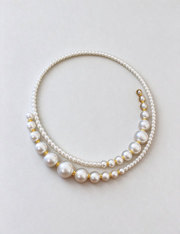 Stylish Irregular Cross Pearl Necklace 6W6JNC976