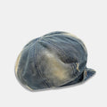 Trendy Washed Ripped Rolled Brim Denim Beret 6W6HAT584