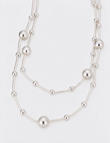 Minimalist Double Layer Beads Chain Necklace 6W6JNC932