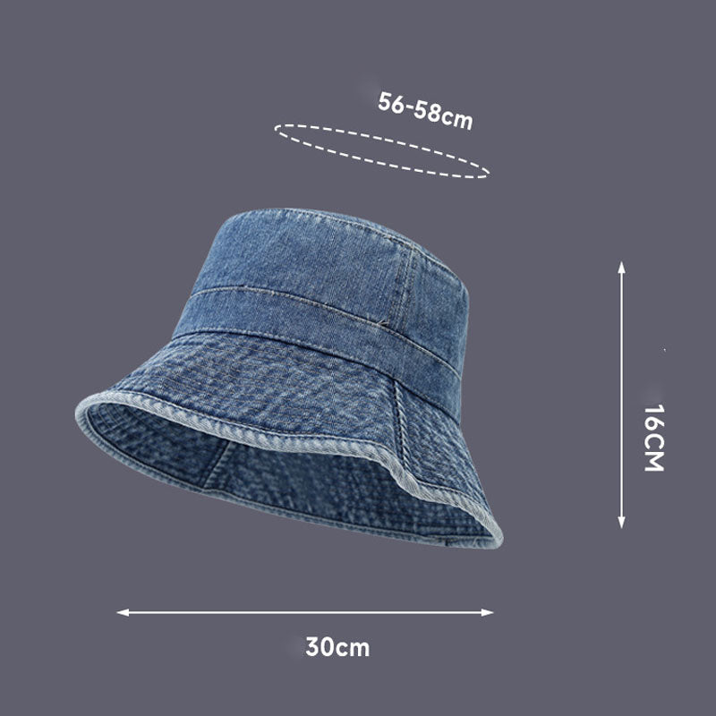 Vintage Wash Faded Denim Bucket Hats MK2COK6W6HAT376