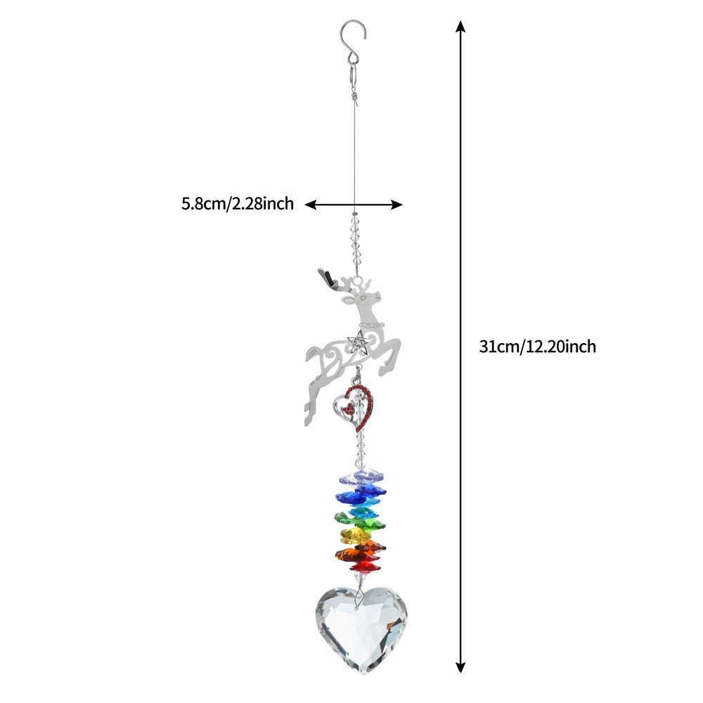 Christams Glass Heart Crystal Ball Prism Sun Catcher 6H7HLS145