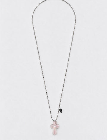 Gemstone Cross Pendant Necklace - DippedShop Wholesale - #2499