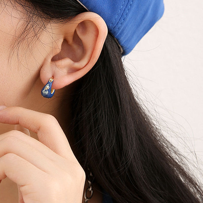 Enamel Drip Hoop Earrings - DippedShop Wholesale - #9411