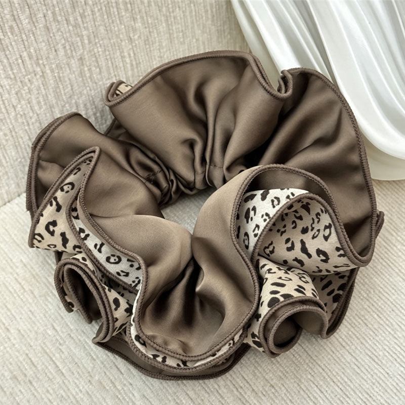 Retro Leopard Print Ruffled Hair Scrunchies 6W6HSR354