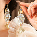 Metallic Shell Fish Scale Dangle Earrings 6W6JER781