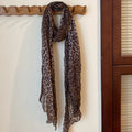 Vintage Leoaprd Print Cotton Linen Long Scarf 6W6NSC230
