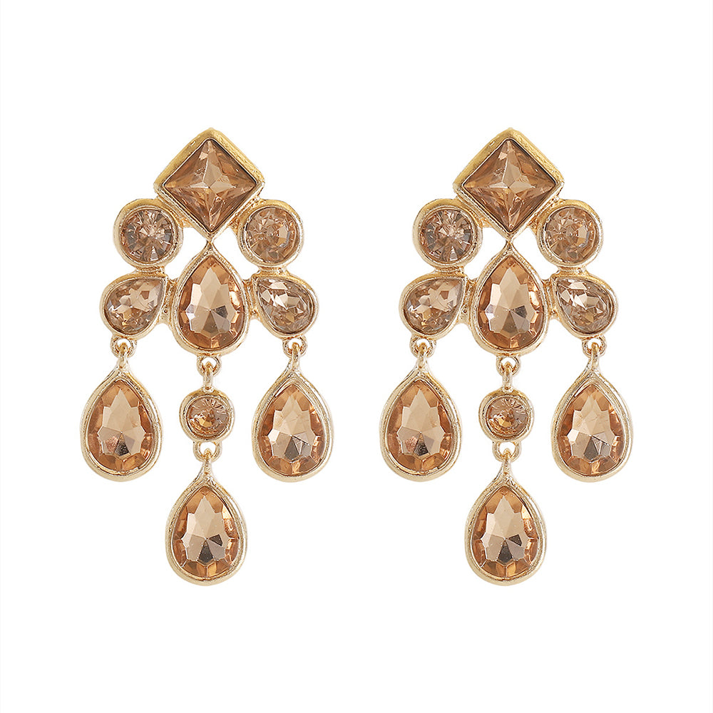 Crystal Teardrop Dangle Earrings - DippedShop Wholesale - #4659