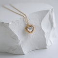 Cute Heart Shell Pendant Gold Plated Necklace 6W6JNC1079