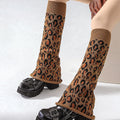 Vintage Leopard Pattern Rib Cuff Socks 6W8FSO1001