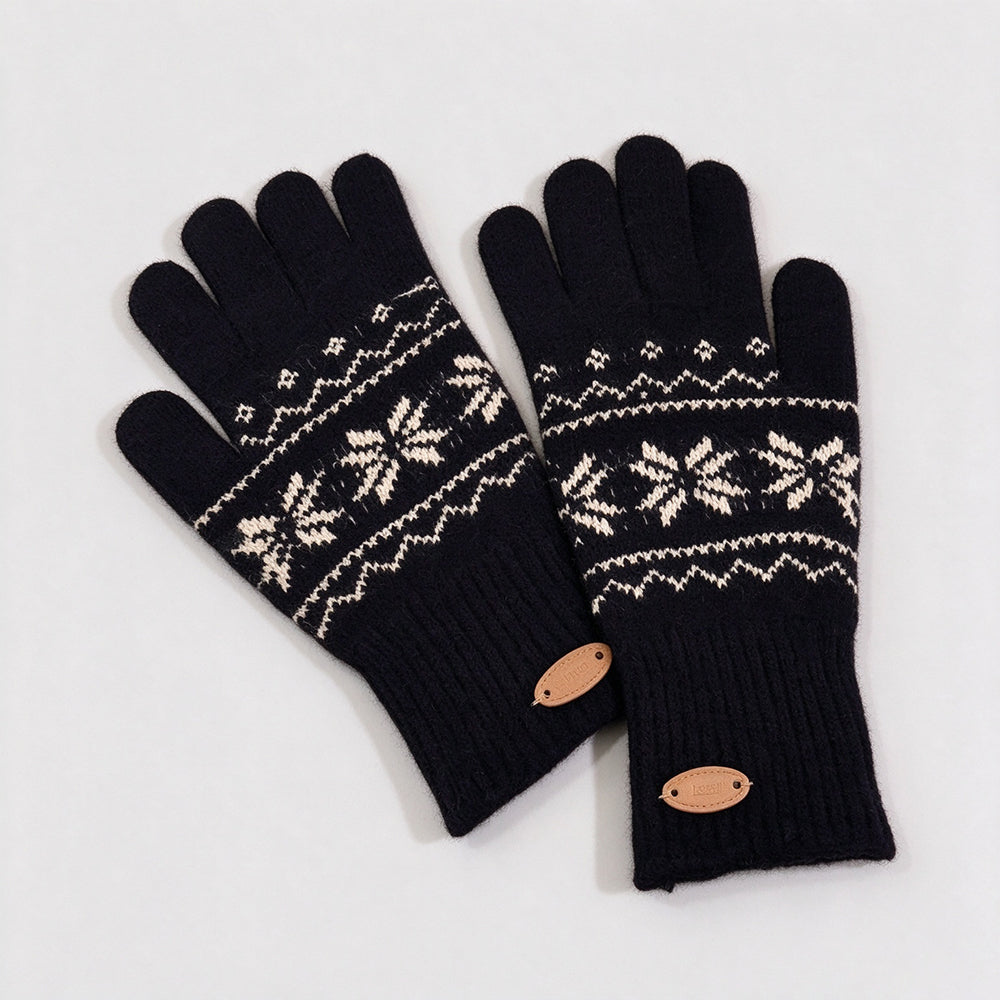 Fair Isle Touchscreen Knit Gloves - DippedShop Wholesale - #2595