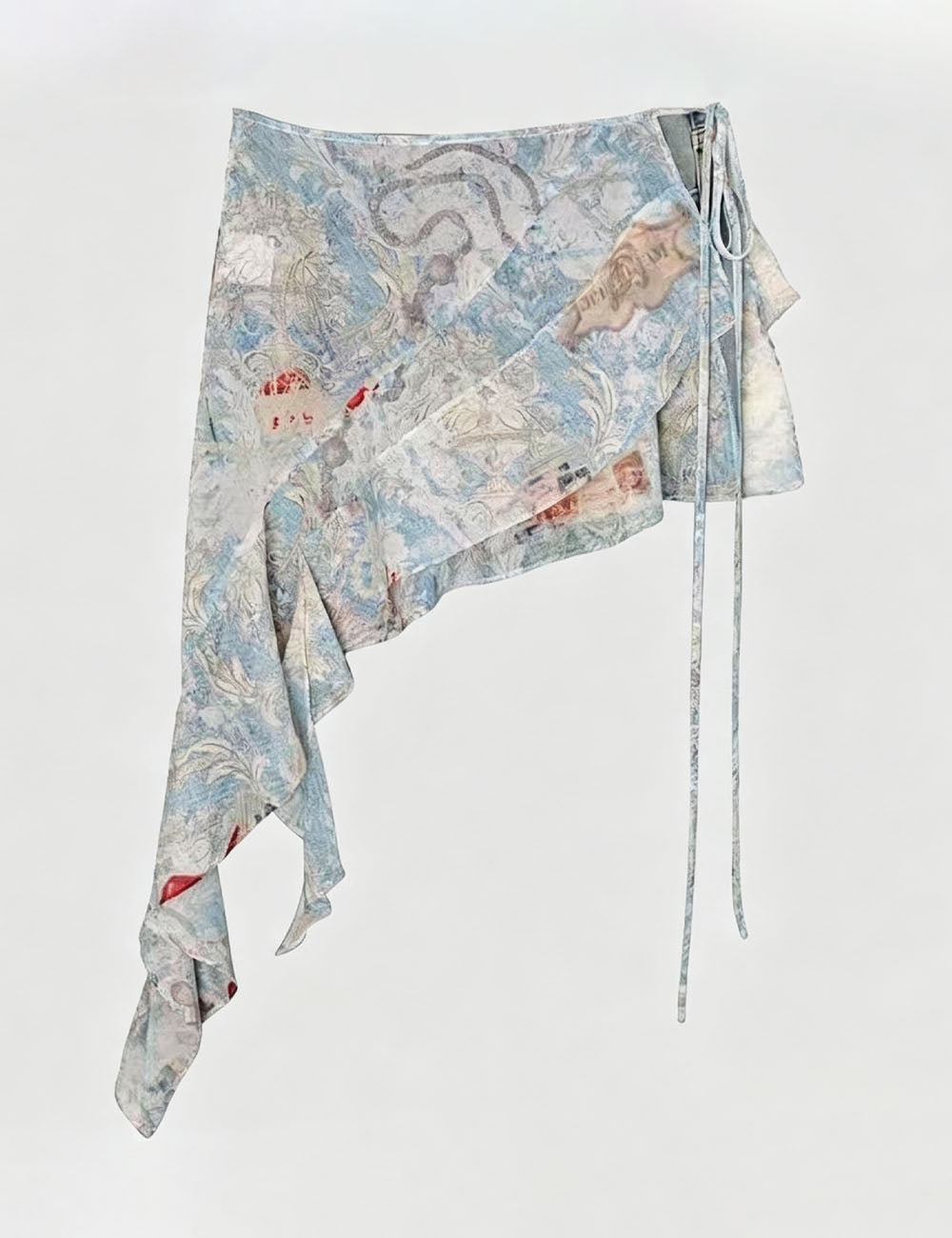 Printed Tie Side Wrap Skirt - DippedShop Wholesale - #1315