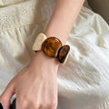 Fashion Color Block Marbled Acrylic Bangle Bracelet 6W6JBR575