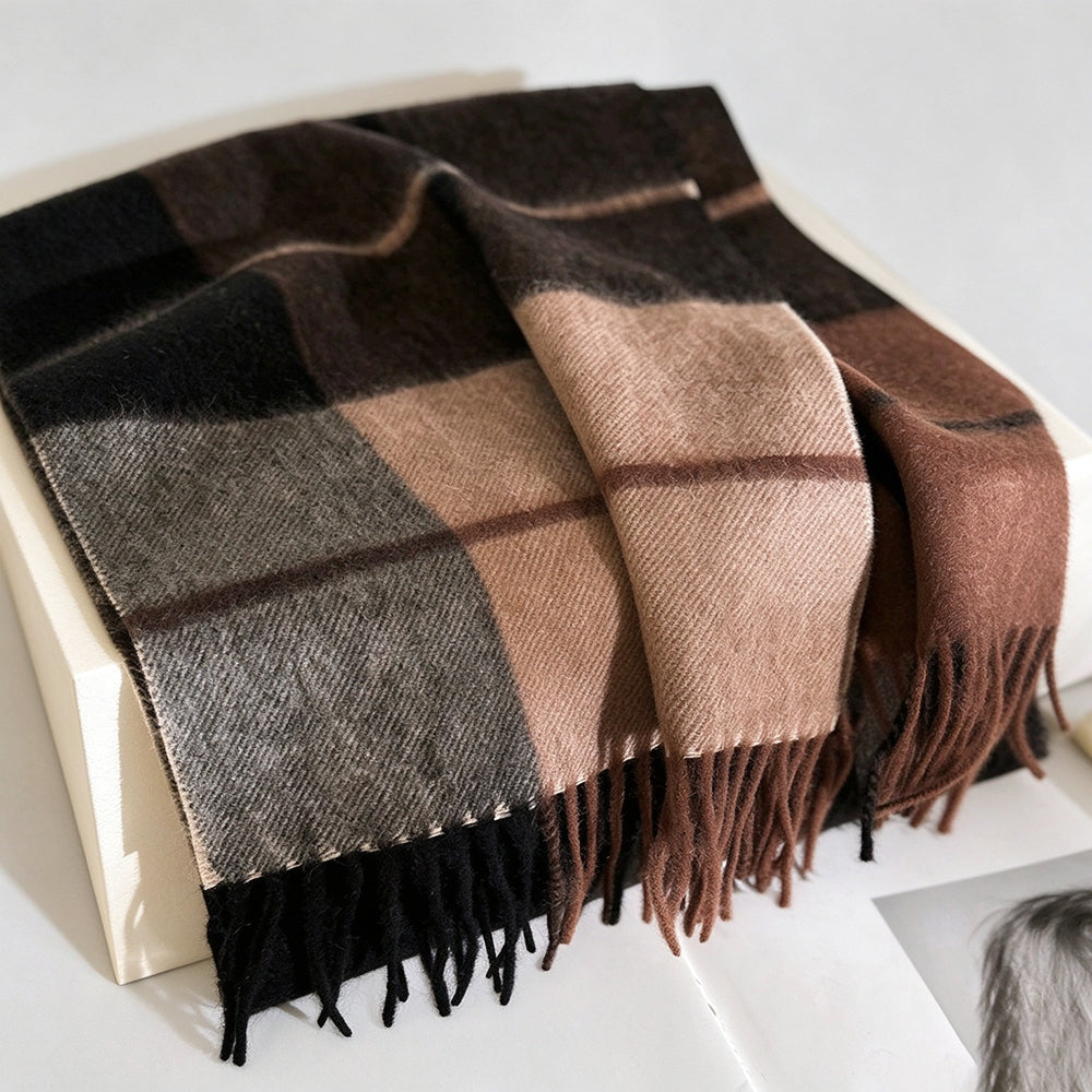 Vintage Plaid Fringe Scarf - DippedShop Wholesale - #0579