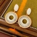 Boho Woven Mesh Circle Drop Statement Earrings 6W6JER822