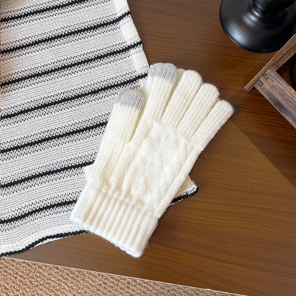 Minimalist Solid Color Touch Screen Warm Gloves 6W6GLO81