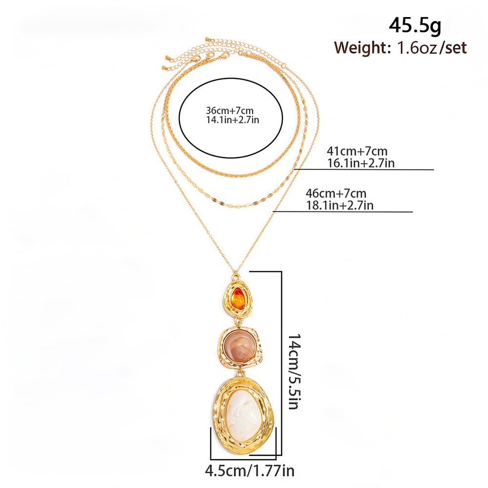 Hammered Resin Pendant Necklace - DippedShop Wholesale - #7091