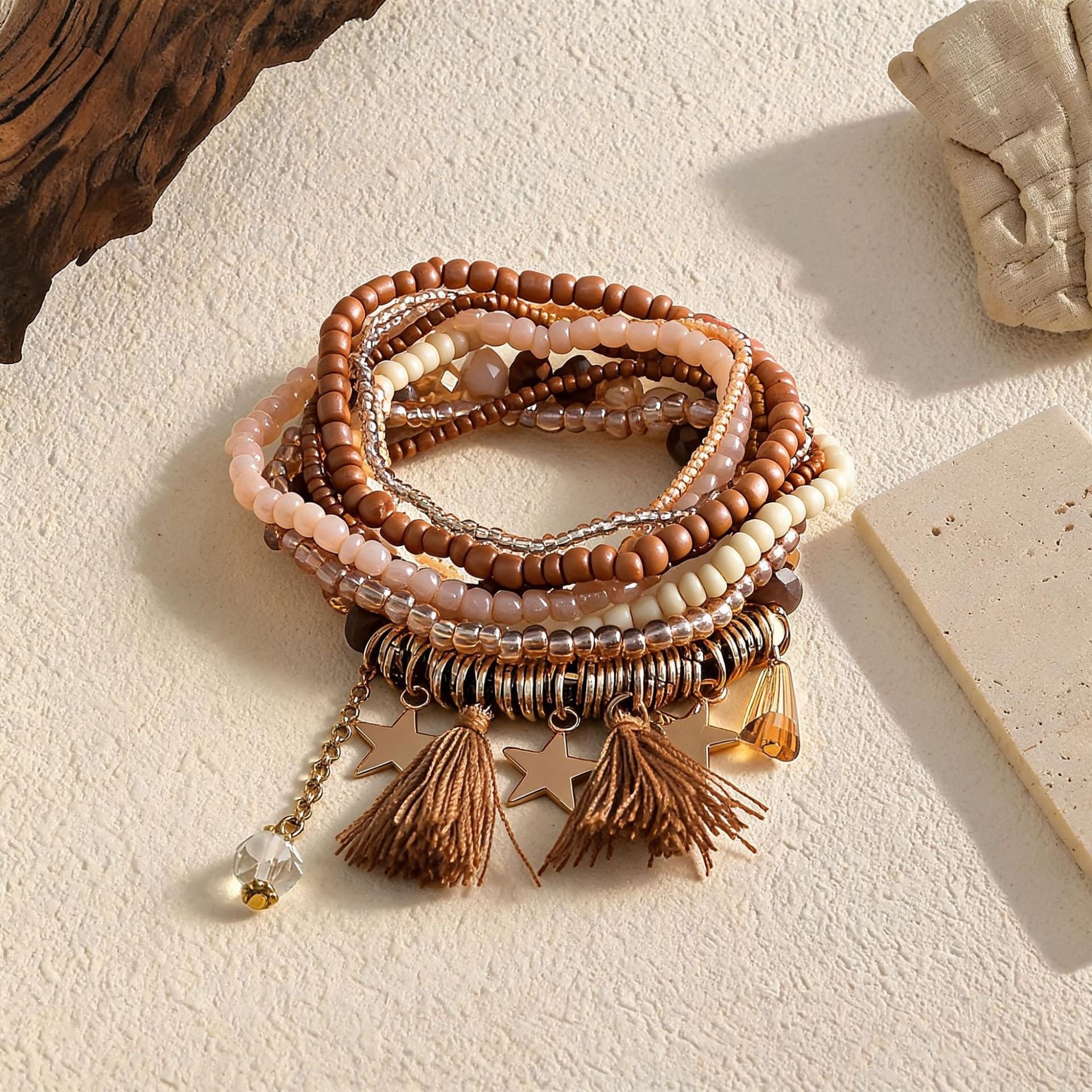 Boho Style Irregular Beaded Chain Bracelets 6W6JBR635