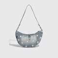 Vintage Washed Star Print Half Moon Handbag 6W10BBG1335