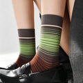 Gradient Stripe Crew Socks - DippedShop Wholesale - #9139