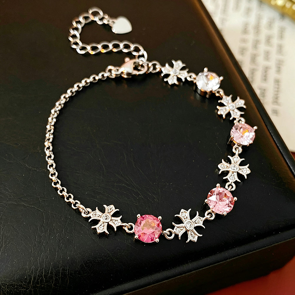 Chic Cross Rhinestones Chain Bracelet 6W6JBR688