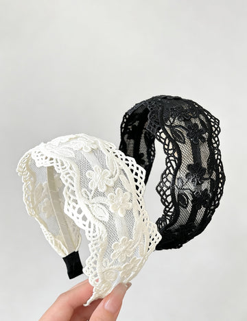 Elegant Lace Floral Hollow Out Wide Headband 6W6HBD303