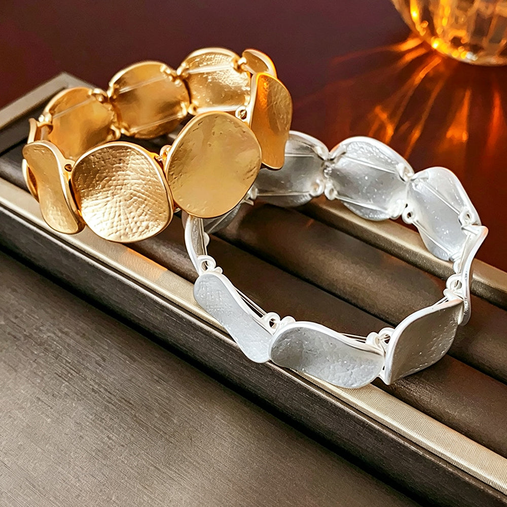 Retro Gold Plated Disc Splice Bracelet 6W6JBR711