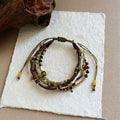 Vintage Multi-Layer Seed Bead Adjustable Bracelet 6W6JBR466