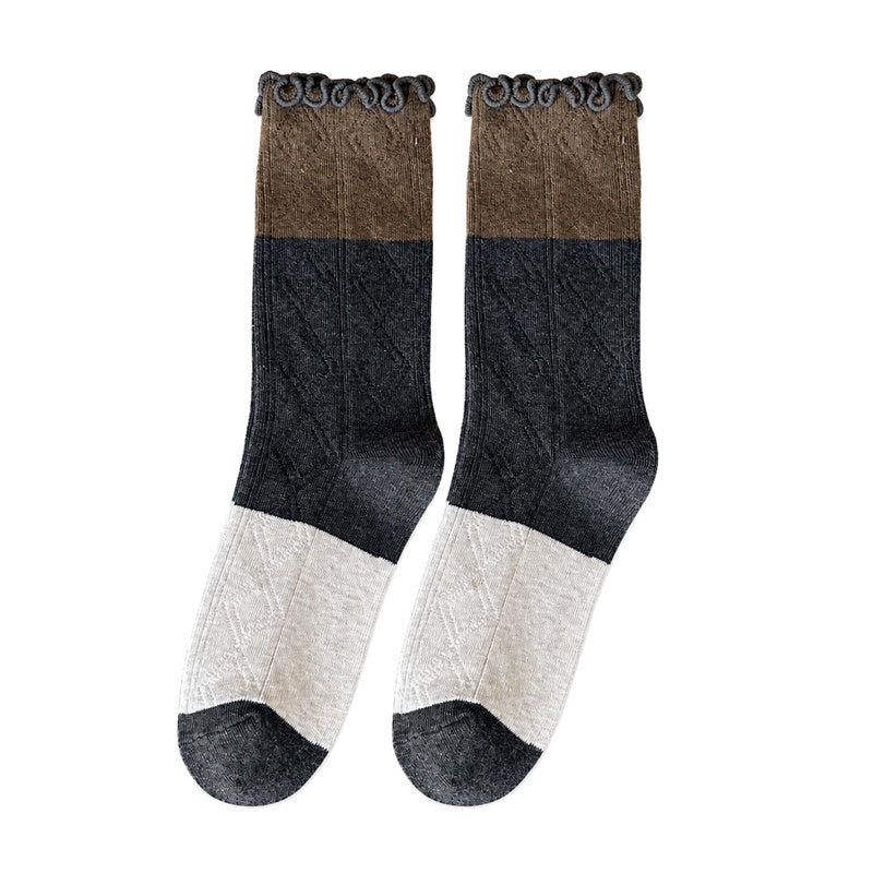 Ruffle Trim Thick Slouchy Crew Socks 6W8FSO674
