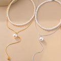 Double Layer Pearl Necklace - DippedShop Wholesale - #4963
