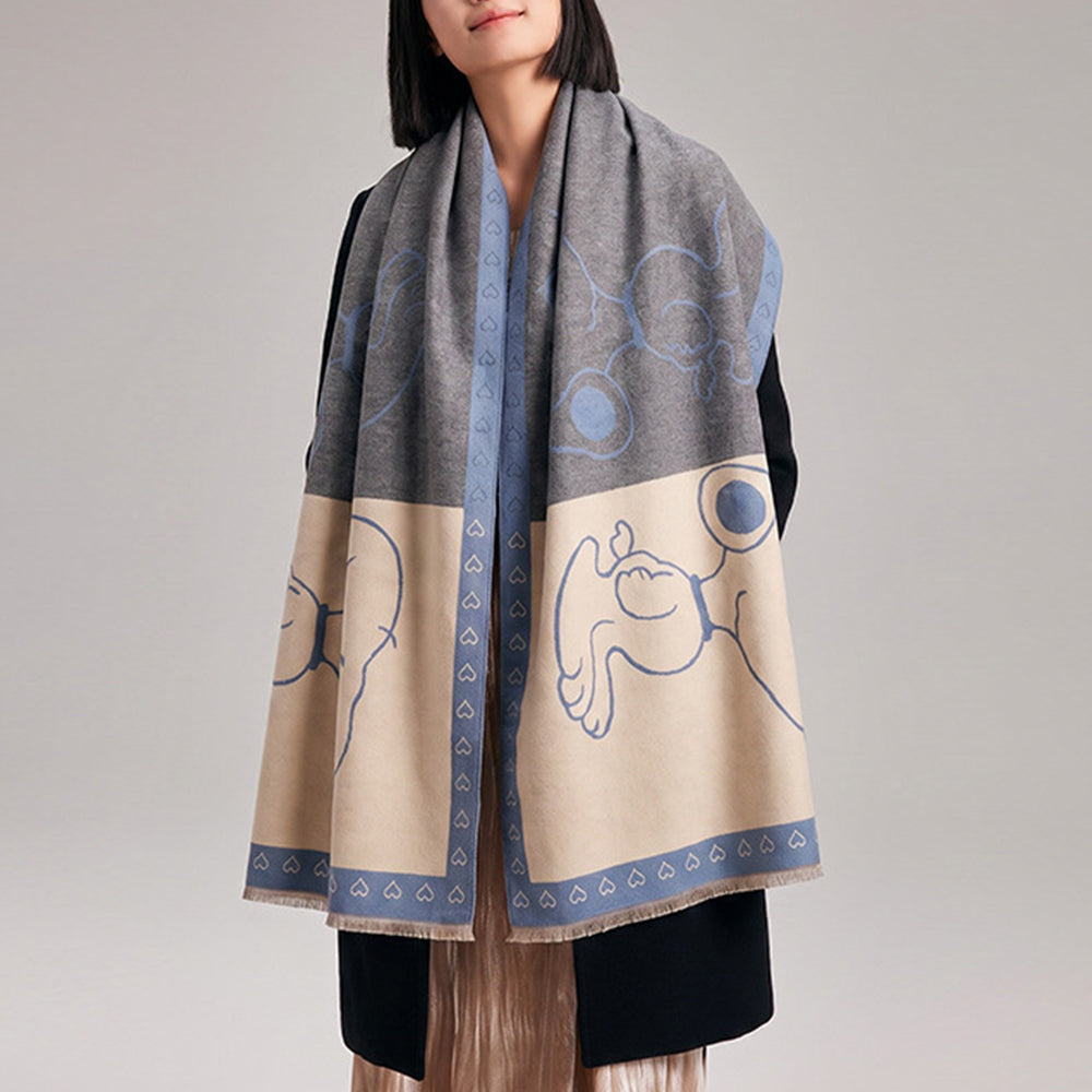Reversible Cartoon Print Scarf - DippedShop Wholesale - #3875