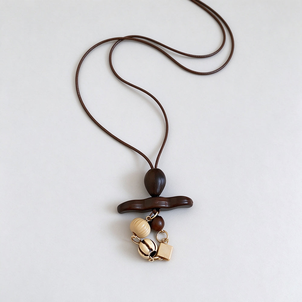 Wooden Hat Pendant Necklace - DippedShop Wholesale - #8899