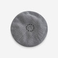 Minimalist Letter Embroidery Breath Knit Beret Hat 6W6HAT637
