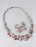 Vintage Rhinestone Rose Chain Buckle Necklace 6W6JNC921