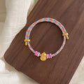Stylish Handmade Weave Enamel Floral Bracelet 6W6JBR674