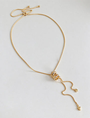 Chic Gold Plated Rhinestone Circle Pendant Y-necklaces 6W6JNC936