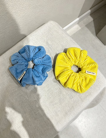 Simple Solid Color Corduroy Ruffled Scrunchies 6W6HSR498