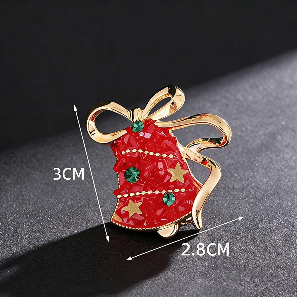Cute Christmas Hat Bell Series Brooch Pins 6W6JPB60