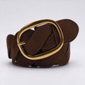 Vintage Twist Weave Suede Wide Waist Belt 6W6JBT217