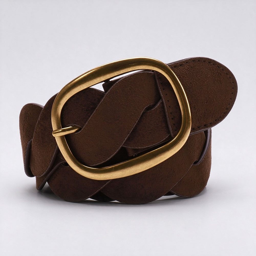 Vintage Twist Weave Suede Wide Waist Belt 6W6JBT217