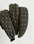 Vintage Coffee Polka Dots Padded Wide Headband 6W6HBD290