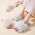 Fluffy Faux Fur Open-Toe Indoor Slippers 6W8FSP282